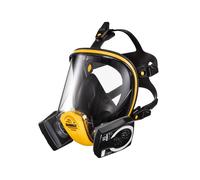 DEWALT reusable full face mask respirator (M) with P3 filters provides protection in workplaces from fine dust lead silica & MDF particles also EN166 to protect from debris