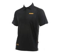 DeWalt Rutland PWS Polo Shirt Black Moisture Wicking Reflective Workwear M-XXL