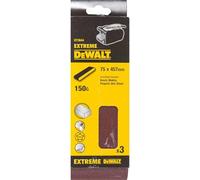 Dewalt Sanding Belts, 75 x 457mm, Grit Size 150, Pack QTY 3 DT3644-QZ