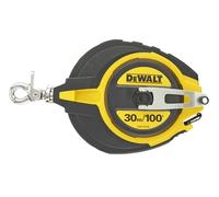 DeWALT Steel Long Tape Measure 30m/100ft (Width 12mm) metric and imperial graduations blade is corrosion resistant for added durability blade-release button and a 5-to-1 gear ratio