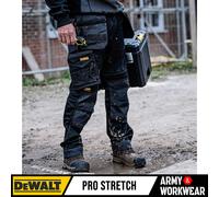 Dewalt Stretch Trouser Twin Holster Knee Pad Pocket Work Pants Regular Fit Black