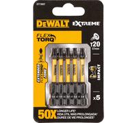 DeWalt Torx Extreme Impact Torsion Screwdriver Bit T20 50mm Pack of 5