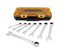 DEWALT Tough Box 8 PC SAE Ratcheting Combination Wrench Set