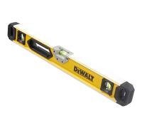 DeWALT Box Beam Level 60cm Solid Block vials and Durability 2 Vertical vials and 1 Horizontal Vial Centre Vial is Also magnified for Maximum Vial Readability 0.5mm/m Accuracy on 2 Faces of The Level