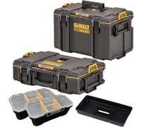 Dewalt Tough System 2.0 Ds400 + Ds166 Stackable Toolbox Case + 2 Organisers
