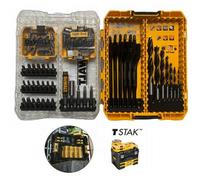 Dewalt Toughcase Extreme 82 Pc Screwdriver + Flat Spade Brad Point Bit Tstak Set