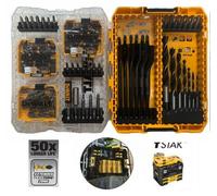 Dewalt Toughcase Extreme Torsion 107 Screwdriver Flat Spade Brad Point Bit Set