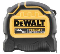 DeWALT TOUGHSERIES™ Tape Measure 5m/16ft (Width 32mm) Rip-Shield ; blade coating that provides increased durability ultra-tough housing keeps the tape safe and secure EC Class II