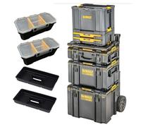 Dewalt Toughsystem 2 Rolling Tool Storage Box Trolley +Tstak Adaptor + Open Tote