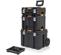 Dewalt Tstak 2.0 3 Pc Tower Tool Storage Boxes Shallow + Deep Box + Trolley Tote
