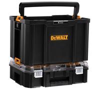 Dewalt Tstak Tool Carry Open Tote Tool Box Carrier + Clear Organiser - Twin Pack