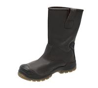 DEWALT Tungsten Men's Waterproof, Steel Safety Toe, Rigger Slip On Buffalo Leather, S3, Work Boot, Brown, UK6