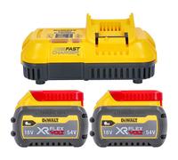 DEWALT Twin 54V 6Ah Flexvolt Batteries Charger DCB546XDCB118 Set Power Tools