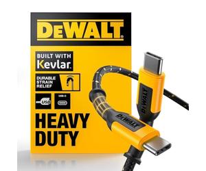 DEWALT | USB-A to USB-C Charging Cable 3m | 131 1349 DWG | Kevlar® reinforced USB-A to USB-C charging cable with extended 3m length for added reach and durability.