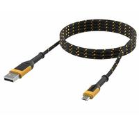 DEWALT USB A to USB-Micro Reinforced Charging Cable 1.8m (6ft) Reinforced Kevlar® (withstands repeated bending and flexing) For Extra Long Life Span