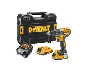 DEWALT XR 18V Brushless Drill Driver, Ultra Compact Design, 2 x 2Ah Batteries & Charger, High Torque 70Nm, LED Worklight, Heavy Duty Kitbox, Professional Power Tool - DCD791D2-QW