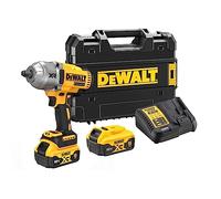Dewalt XR DCF900P2T Cordless Impact Wrench (18 V, ½ Inch External Square Socket with Snap or HOG Ring, 1,396 Nm Tightening Torque & 1,898 Nm Release Torque, Includes 2X 5.0Ah Batteries, Charger &