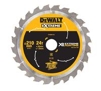 Dewalt DT99565-QZ DT99565-QZ-Hojas para Sierra Circular Estacionaria XR Extreme RUNTIME 210mm x 30mm 24D, Black/Yellow