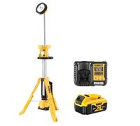 DeWALT XR LED Tripod Light 18V with 1 x 5ah Batt & Charger DCL079