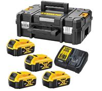 Dewalt Xr Power Source Kit 4X Dcb184 5.0Ah 18V Batteries + Dcb115 Charger +Tstak