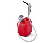 Deway Automatic Fuel Transfer Pump with Flow Control Nozzle for Quick Stop & Go | Extra Long Hose, Portable Liquid Pump for Petrol, Diesel & More | 3 Adapters Fit Standard Fuel Containers & Jerry Cans