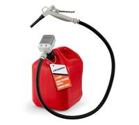 DeWay Fuel Transfer Pump for Jerry Cans with Manual Hand Trigger Nozzle | 9 LPM Flow Rate, 130 cm Heavy-Duty Rubber Hose, 4 AA Battery Powered & 3 Adapters for Petrol, Diesel & Non-Potable Water