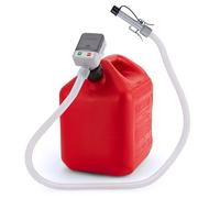 DeWay Fuel Transfer Pump for Jerry Cans with Precision Auto-Shutoff Nozzle | 9 LPM Flow Rate, 130 cm Hose, 4 AA Battery Powered & 3 Fuel Adapters for Petrol, Kerosene, Diesel & Non-Potable Water