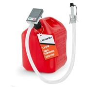 DeWay Jerry Can Fuel Transfer Pump with Auto-Stop & Audible Alert | 14 LPM Flow Rate, 130 cm Hose, Storage Bag & 3 Can Adapters for Petrol, Diesel & Non-Potable Water | USB-C & Battery Powered