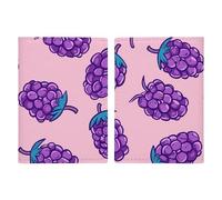 Dewdrops on Flowers Passport Wallet Travel Passport Holder Pu Passport Cover Slim Card Case Cover for Women Men Leather Holder Case Travelling Essentials, Purple Outline Pattern, 20.3x13.8cm