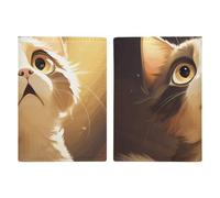 Dewdrops on Flowers Passport Wallet Travel Passport Holder Pu Passport Cover Slim Card Case Cover for Women Men Leather Holder Case Travelling Essentials, Big Eyes Look Up, 20.3x13.8cm