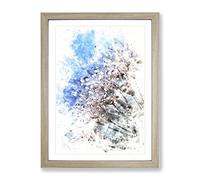 Dewdrops Upon A Dandelion Watercolour Modern Framed Print | A2 Oak Framed Wall Art | Ready to Hang | Modern Historical Picture | Living Room Bedroom Lounge Office