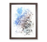 Dewdrops Upon A Dandelion Watercolour Modern Framed Print | A3 Walnut Framed Wall Art | Ready to Hang | Modern Historical Picture | Living Room Bedroom Lounge Office