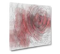 Dewdrops Upon a Red Rose Canvas Print | Gallery Wrapped 30mm Frame Wall Art | 14x14 inches | Ready to Hang | Abstract Floral Picture | Living Room Bedroom Lounge Office