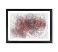 Dewdrops Upon a Red Rose in Abstract Framed Print | A2 Black Framed Wall Art | Ready to Hang | Abstract Floral Picture | Living Room Bedroom Lounge Office