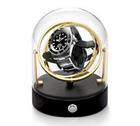 DEWEGER- Orbit Single Watch Winder for Mechanical Watch Quiet Motor Fit Lady Man Suitable for Rolex and Most, Gold, Fashion