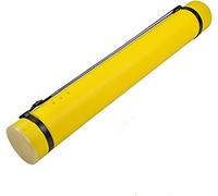 DEWEL Document Storage Poster Tube Plastic Waterproof Telescoping Adjustable Teletube Expandable 63-107cm/24.8-42.12inch with Carrying Strap, Storage for Artworks, Drawing, Flip Chart (Yellow)