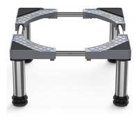 DEWEL Fridge Stand Height 23-26cm, Adjustable Refrigerator Base for Dishwasher, Freezer, Kitchen Cabinet and Static Household Appliances 43-67CM with 4 Sturdy Feet, Grey