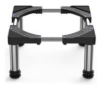 DEWEL Fridge Stand Height 23-26cm, Adjustable Refrigerator Base for Dishwasher, Freezer, Kitchen Cabinet and Static Household Appliances 43-67CM with 4 Sturdy Feet, Black