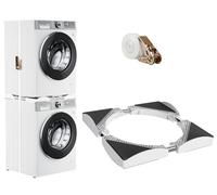 DEWEL Intermediate Frame Dryer Washing Machine, Connection Frame Washing Machine Dryer Universal, with Ratchet Rope, Adjustable Washing Machine-Dryer Connection, 45-65 cm