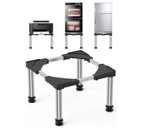 DEWEL Raised Refrigerator Base, Height 33-36 cm, Adjustable Dishwasher Base 45-67 cm with 4 Sturdy Feet, Load 200 kg for Dryer Freezer Cabinet Refrigerator Static Household Appliances (Black)