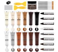 DEWEL Wood Furniture Repair Kit, 12 Colors of Wood Filler, Laminate Floor Repair kit for Restoring Wooden Scratches, Stains, Cracks, Hole, Table, Window, Cabinet- Blend to Colour Match(12PCS)