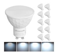 DEWENWILS 10 Pack GU10 LED Bulb Dimmable, 5W Cool White 6000K, 120° Wide Beam Kitchen LED Spot Light Ceiling, 350LM Energy Saving Bulb for Lamp, Recessed Lighting Bathroom