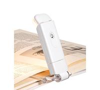 DEWENWILS Book Reading Light, Warm White Clip On LED with 2 Adjustable Brightness for Eye Protection, Rechargeable USB, Christmas Gifts for Bookworms, Kids(White)