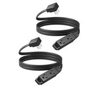 DEWENWILS Flat Plug Extension Cord 6ft Ultra Slim 3 Point 13A/125V/1625W 16/3AWG Flat Earth Cable for Small Spaces