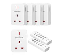 DEWENWILS Remote Control Plug Socket, 13A/3120W Heavy Duty Wireless Light Switch and 6 Way Surge Protected Extension Lead with Individual Switches and Indicator Lights
