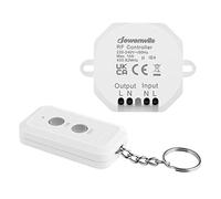 DEWENWILS Wireless Light Switch Kit, 240V Light Switch with Easy-to-Install Receiver, No Wiring Needed, Remote Control Wireless for Lamp, 30M Range, Programmable, UKCA Certified, White