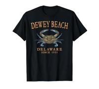 Dewey Beach Delaware Crab Town Since 1931 Orange Letters Value Graphic T-Shirt, Men, Black, L