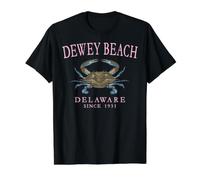 Dewey Beach Delaware Crab Town Since 1931 Pink Art Value Graphic T-Shirt, Men, Black, M