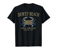 Dewey Beach Delaware Crab Town Since 1931 Tan Letters Value Graphic T-Shirt