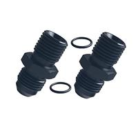 DEWHEL 2Pcs 6AN Male Flare to M16X1.5 Male Metric Thread Fitting Adapter Straight Aluminium Alloy Black (6AN - 16X1.5)